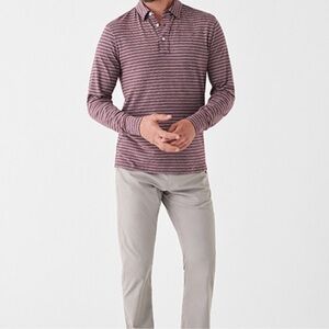 Faherty movement long sleeve polo stripe medium